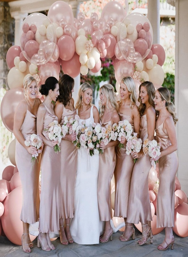 NUTTYBASH Dusty Pink Balloon Arch Kit,Double Stuffed Pearl White Balloon Garland Kit for Wedding Birthday Baby Shower Gender Reveal Bridal Engagements Decorations - Image 2